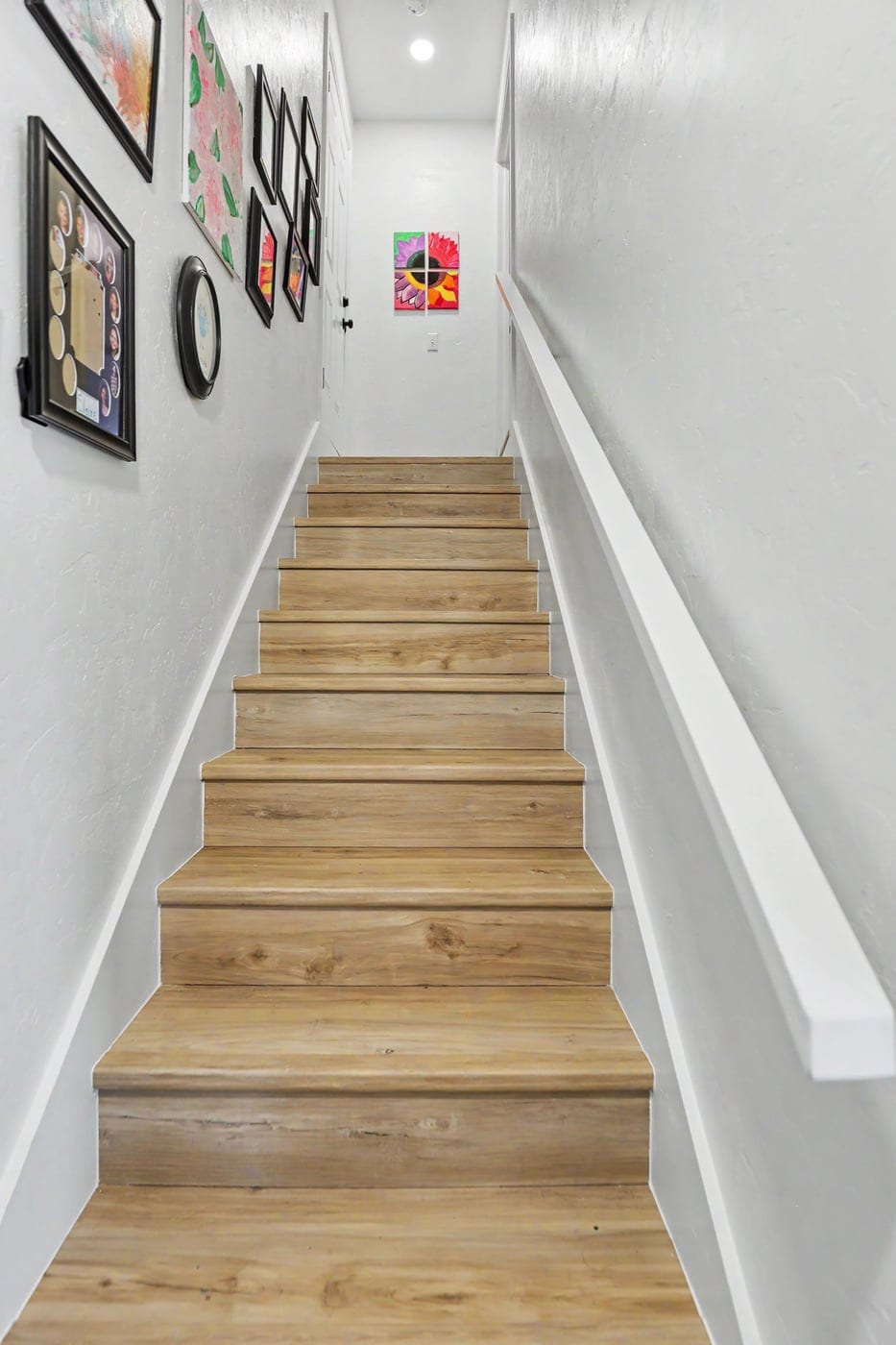 Staircase leading up to the attic suite