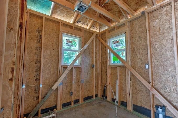 Custom home framing - down to the studs